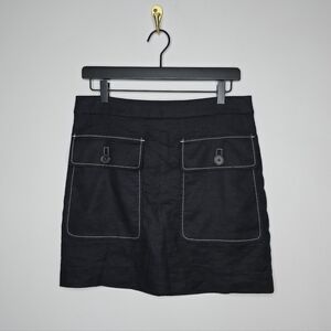 J Crew Patch Pocket Linen Blend A-Line Skirt Size 8